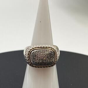 Alwand Vahan 925 sterling silver 14k diamond cluster cocktail statement Ring 7.2